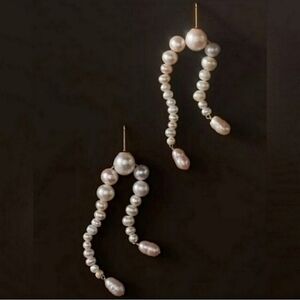 Anthropologie Pearl Waterfall Earrings